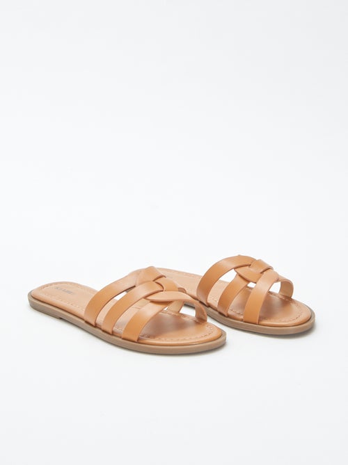 Effen sandalen met gekruiste bandjes - Kiabi