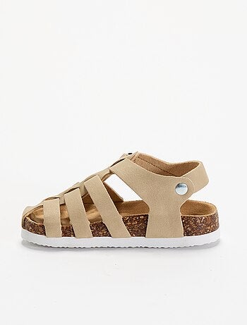 Effen sandalen met gespen