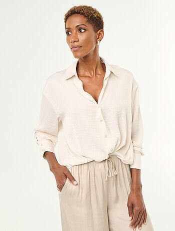 Effen satijnen blouse