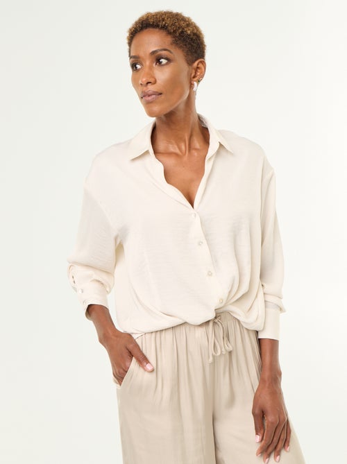 Effen satijnen blouse - Kiabi