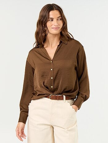 Effen satijnen blouse