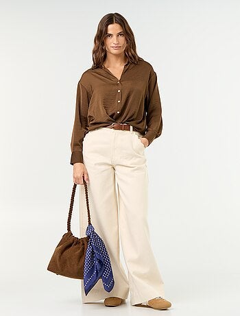 Effen satijnen blouse