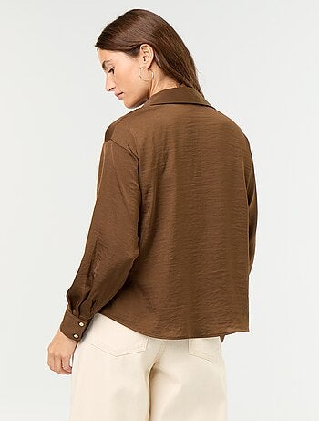 Effen satijnen blouse