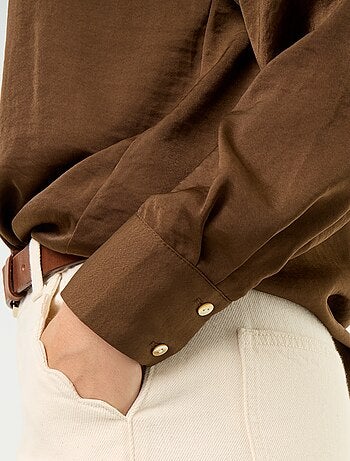 Effen satijnen blouse