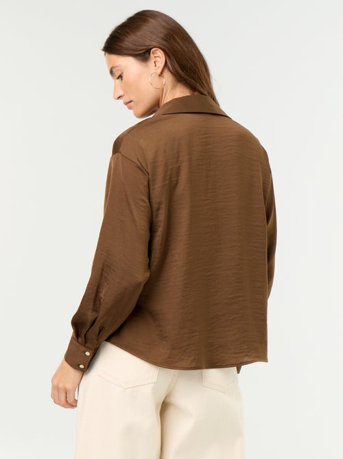 Effen satijnen blouse - Kiabi