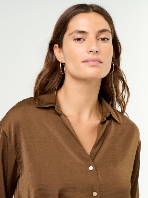 Effen satijnen blouse - Kiabi