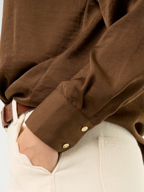 Effen satijnen blouse - Kiabi