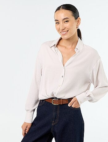 Effen satijnen blouse