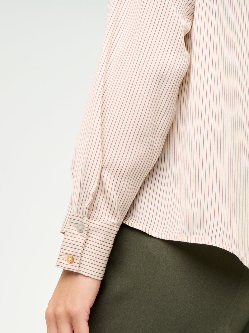 Effen satijnen blouse Wit - Kiabi