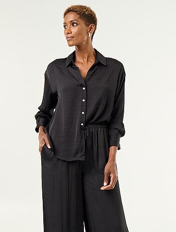 Effen satijnen blouse