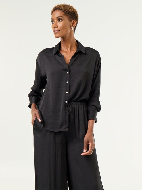 Effen satijnen blouse - Kiabi