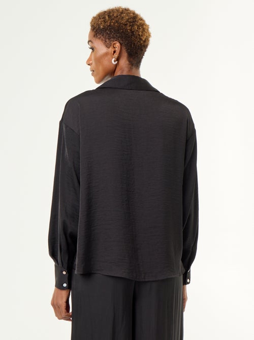 Effen satijnen blouse - Kiabi