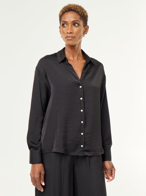 Effen satijnen blouse - Kiabi