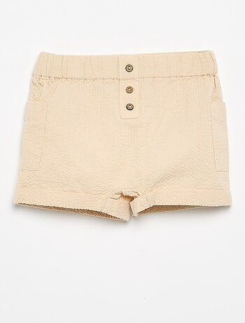 Effen seersucker short