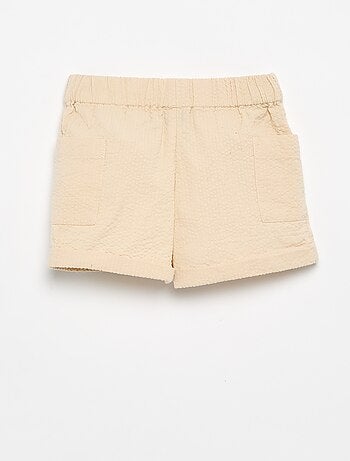 Effen seersucker short