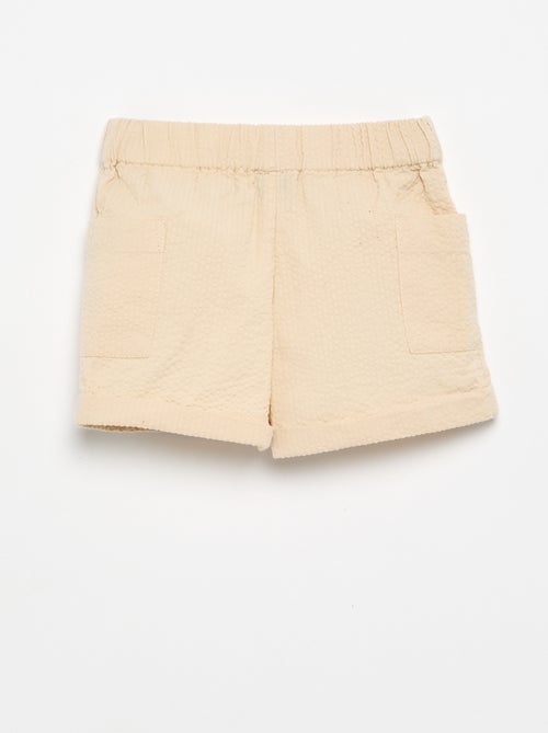 Effen seersucker short - Kiabi