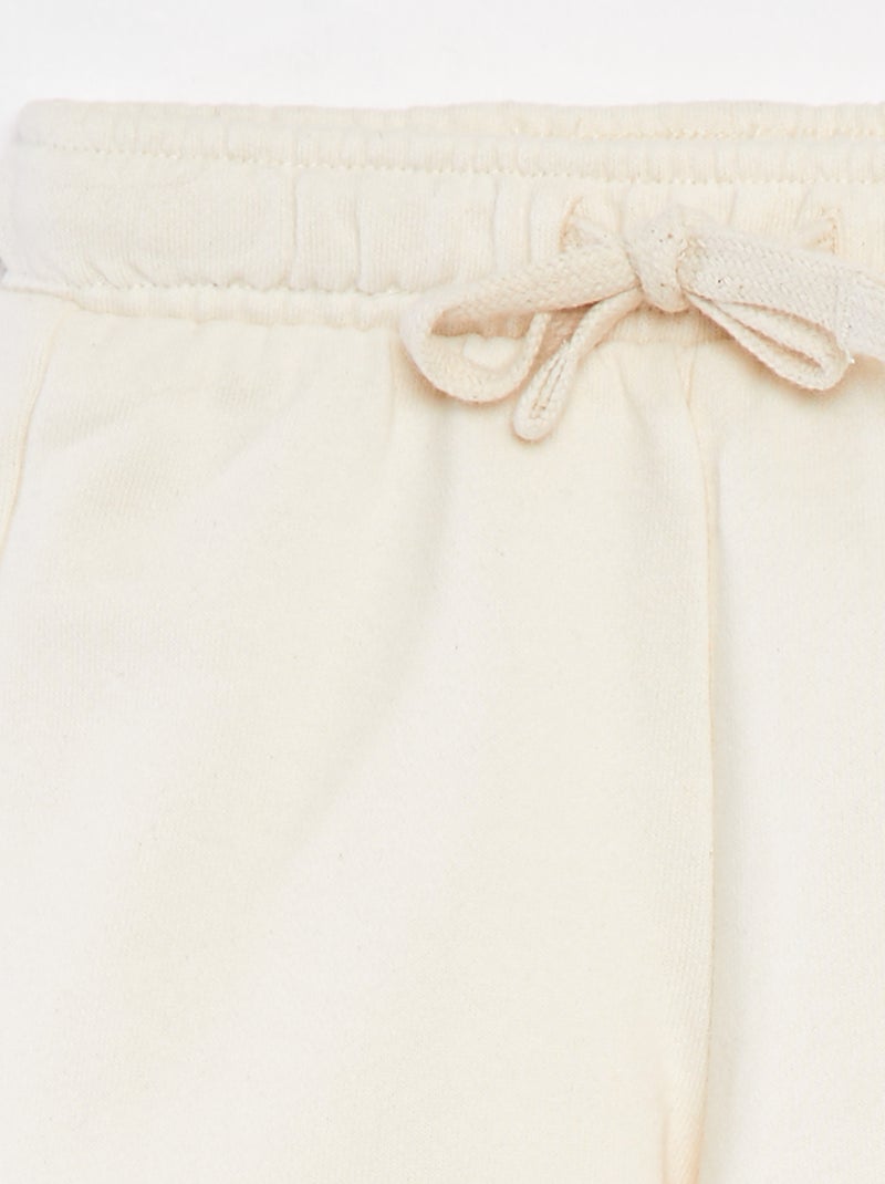 Effen short met elastische taille WIT - Kiabi