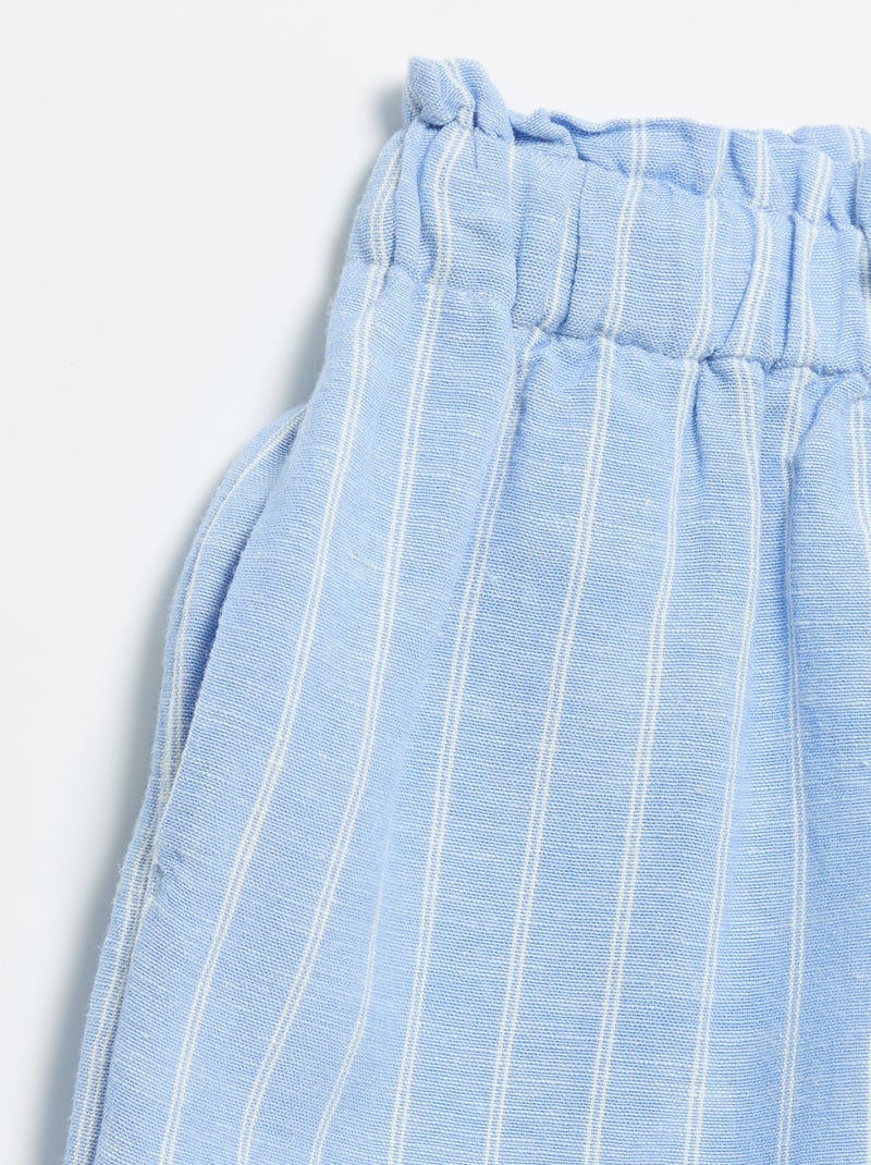 Effen short met fantasie strik Blauw - Kiabi