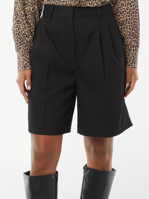 Effen short met hoge taille - Kiabi