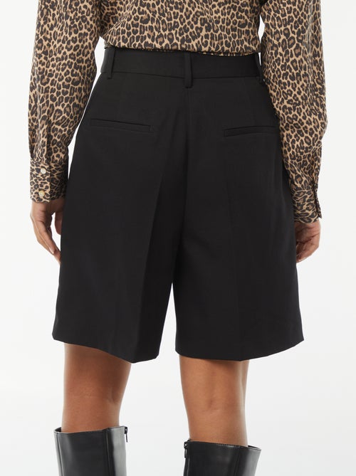 Effen short met hoge taille - Kiabi