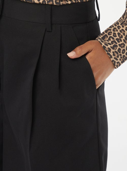 Effen short met hoge taille - Kiabi