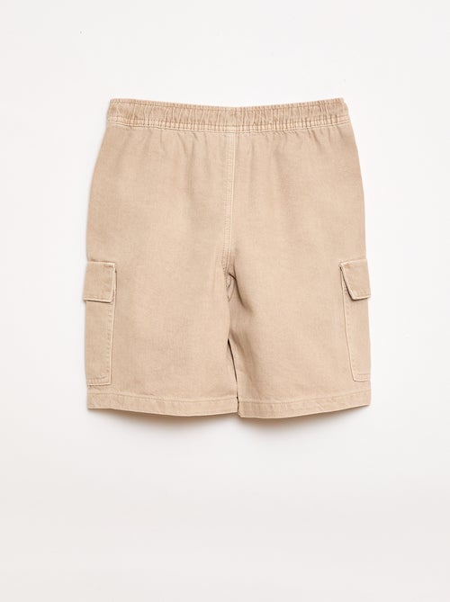 Effen short met trekkoord van katoen - Kiabi