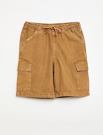 Effen short met trekkoord van katoen