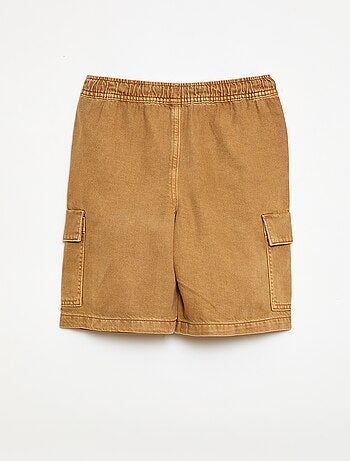 Effen short met trekkoord van katoen