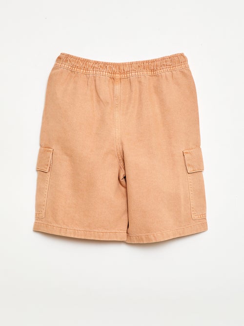 Effen short met trekkoord van katoen - Kiabi