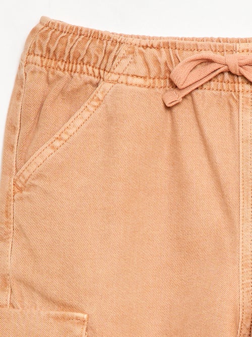 Effen short met trekkoord van katoen - Kiabi
