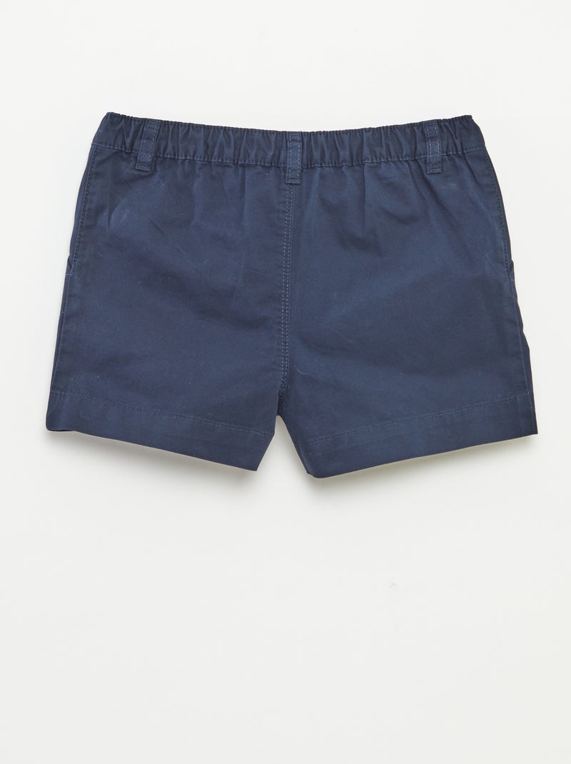 Effen short met verstelbare taille BLAUW - Kiabi