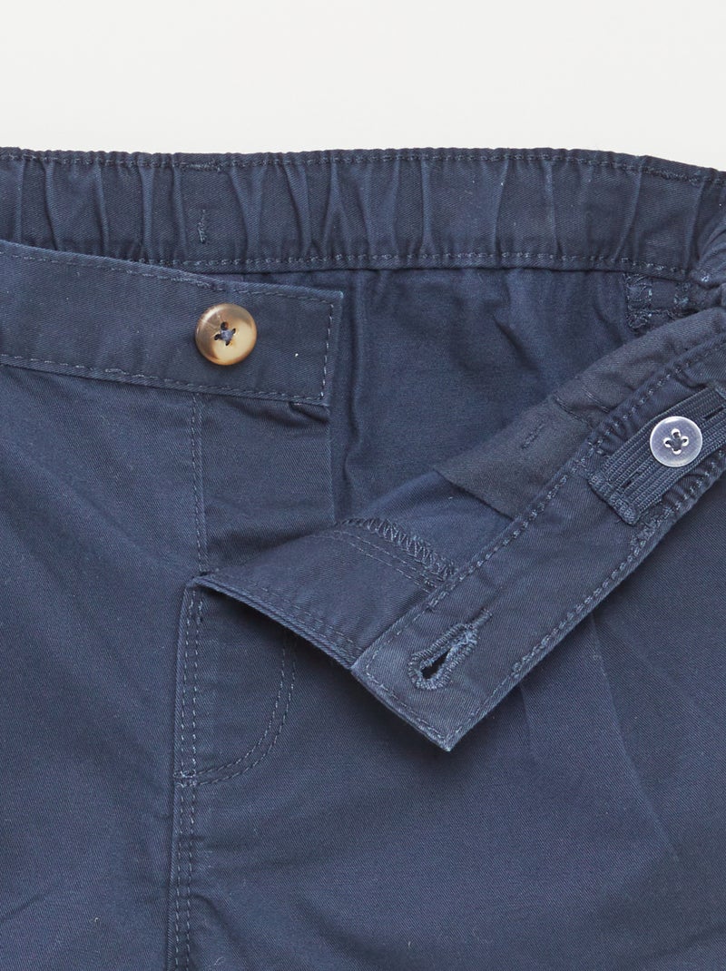 Effen short met verstelbare taille BLAUW - Kiabi