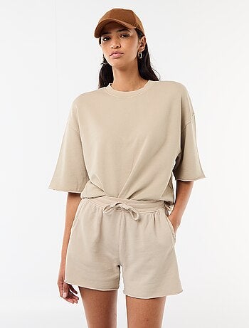 Effen short van French Terry