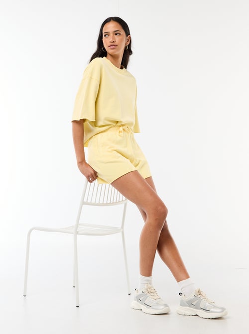 Effen short van French Terry - Kiabi