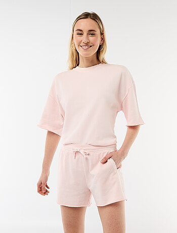 Effen short van French Terry