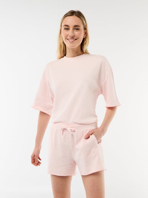 Effen short van French Terry - Kiabi