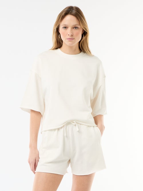 Effen short van French Terry - Kiabi