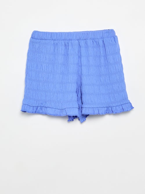 Effen short van gewafelde stof - Kiabi