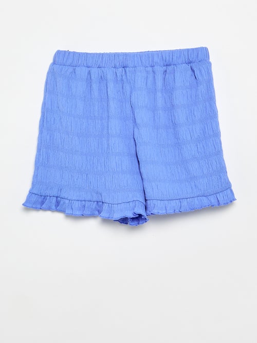 Effen short van gewafelde stof - Kiabi