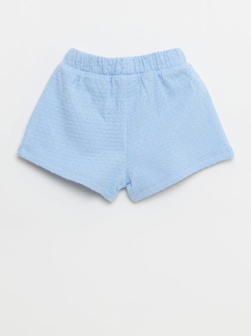 Effen short van jacquardbreisel met fantasieknoop - Kiabi