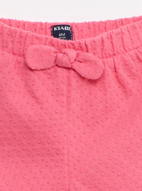 Effen short van jacquardbreisel met fantasieknoop - Kiabi