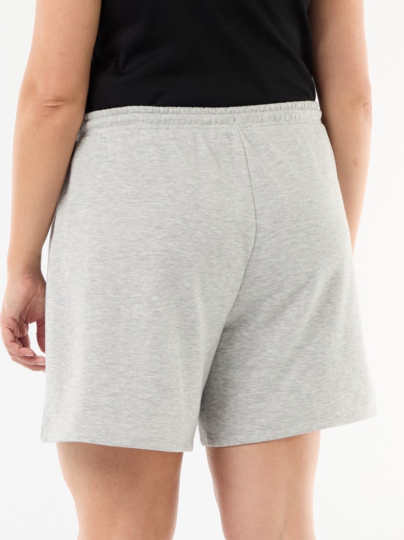 Effen short van lichte joggingstof Grijs - Kiabi