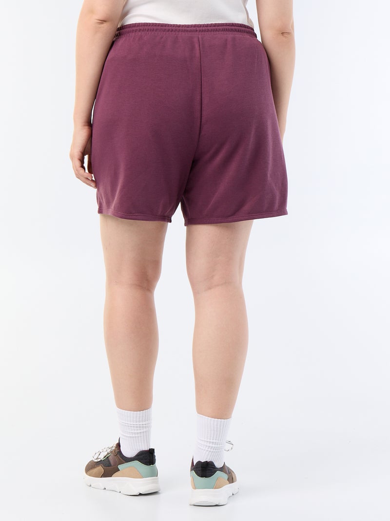Effen short van lichte joggingstof Paars - Kiabi