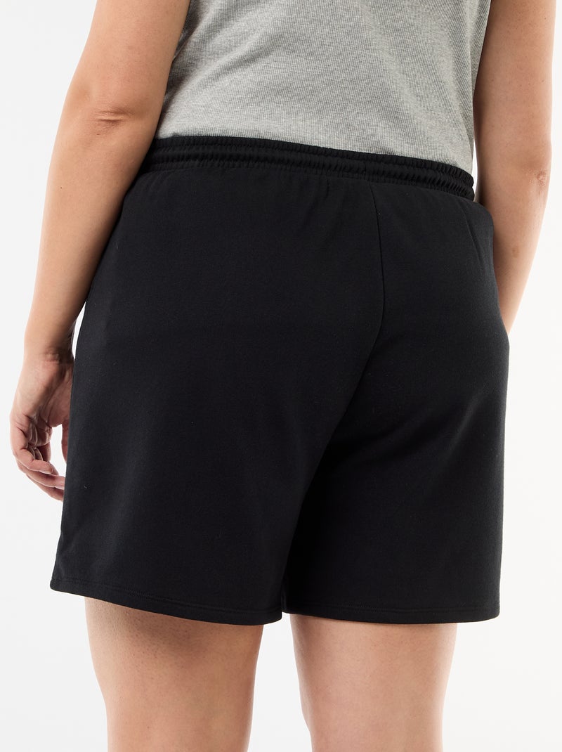 Effen short van lichte joggingstof Zwart - Kiabi