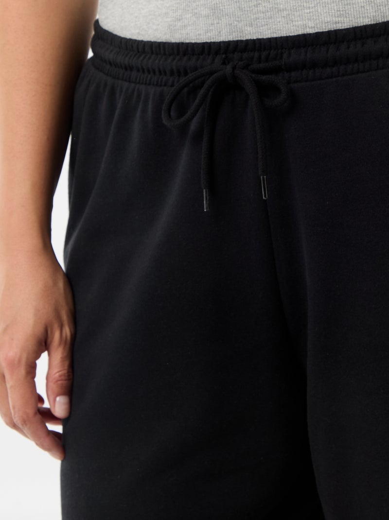 Effen short van lichte joggingstof Zwart - Kiabi