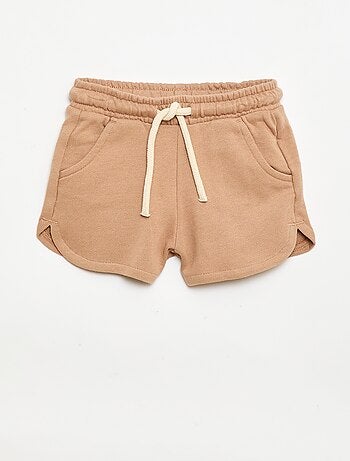 Effen short van lichte molton