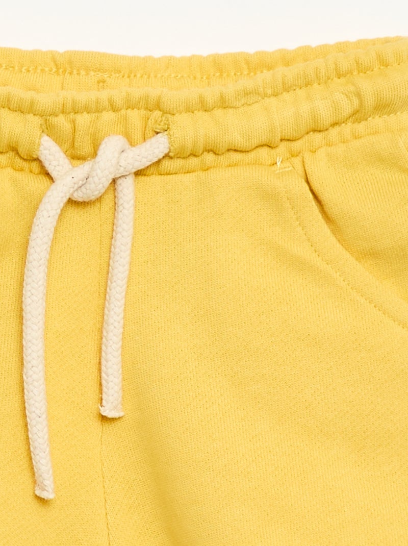 Effen short van lichte molton Geel - Kiabi