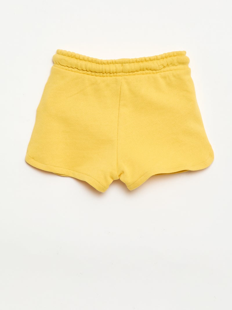 Effen short van lichte molton Geel - Kiabi