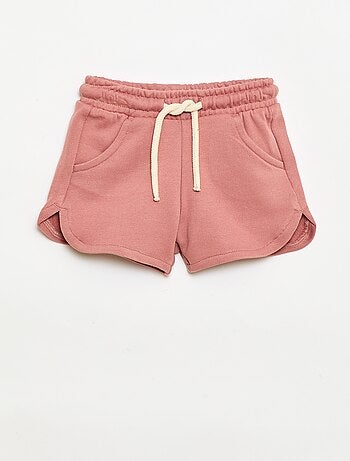 Effen short van lichte molton