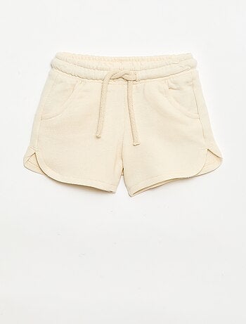 Effen short van lichte molton